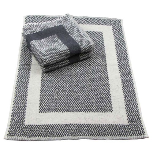 Cotton hotel bath rug 50X70 grey-white - 857