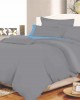 Σετ Σεντόνια ΚΟΜΒΟΣ Cotton Line Grey - Sky Blue Μονόχρωμα με Φάσα Μονά 160x240