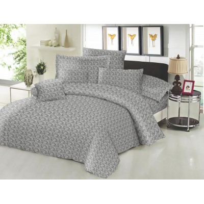 Σετ Σεντόνια ΚΟΜΒΟΣ Cotton Line Printed Fern Grey Διπλα 200x240