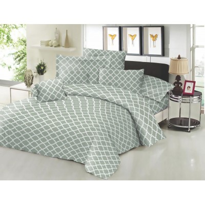 Σετ Σεντόνια ΚΟΜΒΟΣ Cotton Line Printed Montana Olive Διπλα 200x240