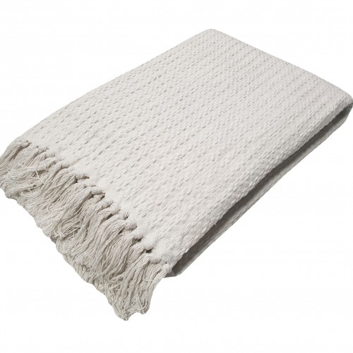 Throw Woven KOMBOS Indian Cotton 4TH White - White 180x350