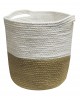 Basket Knitted KNOT 100% Cotton Beige - White 25x25