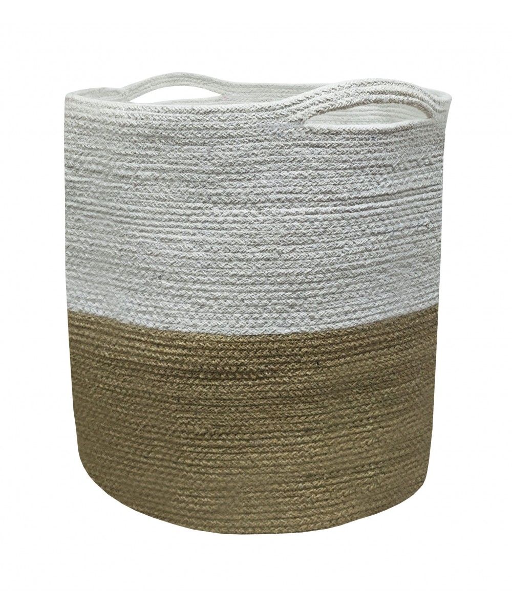 Basket Knitted KNOT 100% Cotton Beige - White 40x40