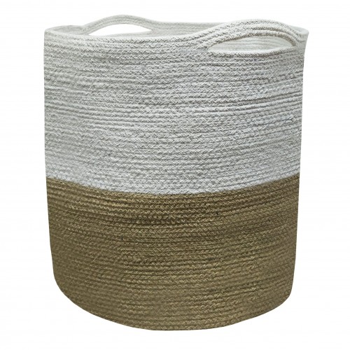 Basket Knitted KNOT 100% Cotton Beige - White 40x40