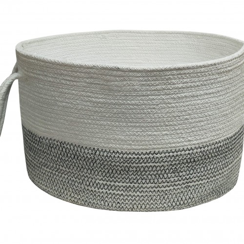 Basket Knitted KNOT 100% Cotton White - Gray 25x25x40