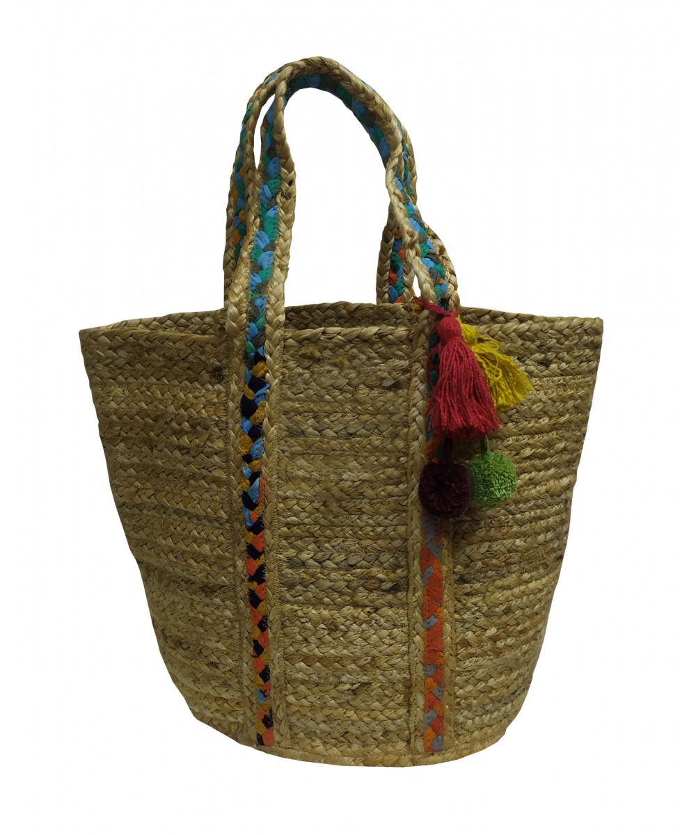 Beach bag KOMBOS 50% Jute - 50% Cotton Natural 40x50 - Design 2