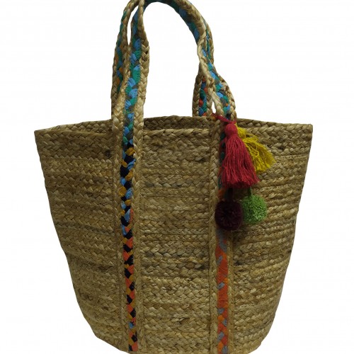 Beach bag KOMBOS 50% Jute - 50% Cotton Natural 40x50 - Design 2