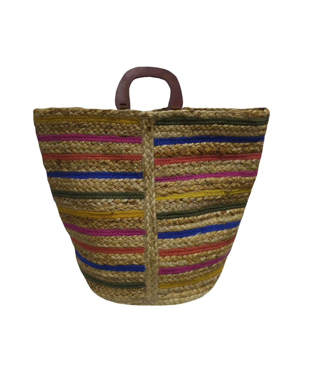 KOMBOS Beach Bag 100% Jute Multicolor 40x50 - Design 7