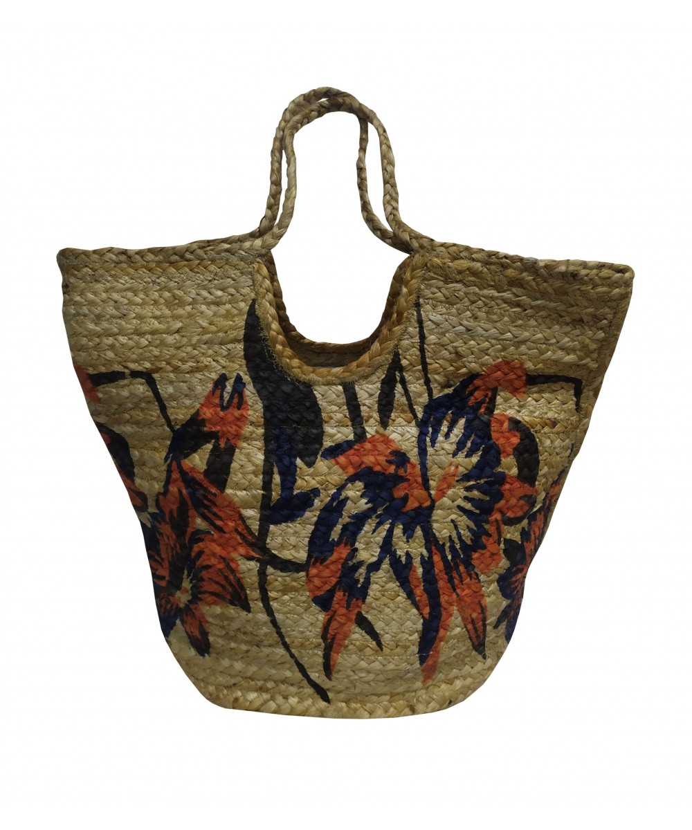 KOMBOS Beach Bag 100% Jute Multicolor 40x50 - Design 9