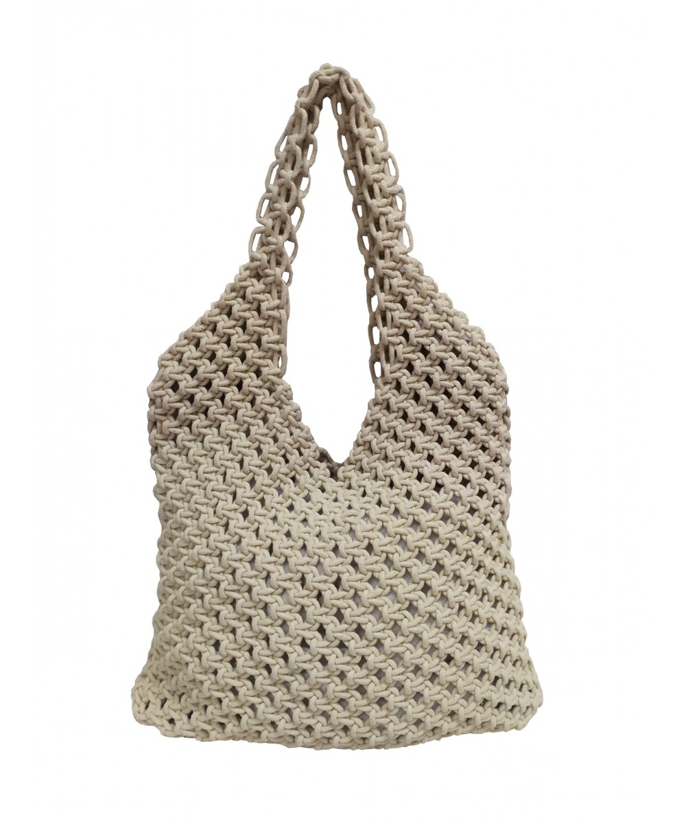 KNOT Macrame bag 100% Cotton Natural Plain 40x35