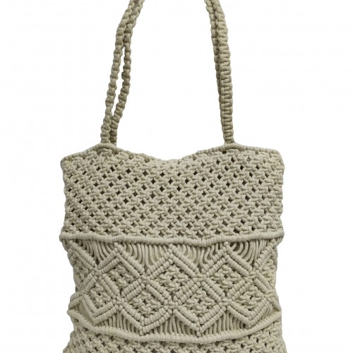 Τσάντα Macrame ΚΟΜΒΟΣ 100%  Βαμβάκι Natural with zip 40x35