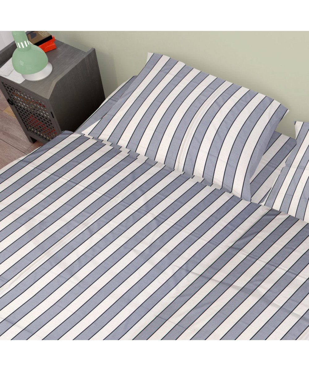 COTTON SATIN SHEETS SET 2 pcs. Navy 158 160X240 Cotton 100%