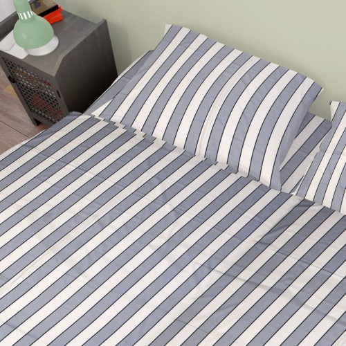 COTTON SATIN SHEETS SET 2 pcs. Navy 158 160X240 Cotton 100% 