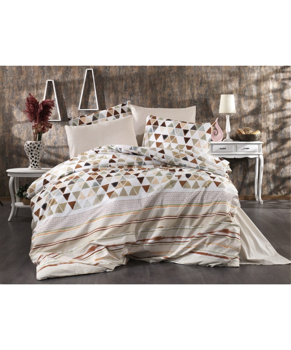 PRINTED SHEETS SET 3 pcs Nautical 345 160X240 Brown Beige Cott/Pol 70/30