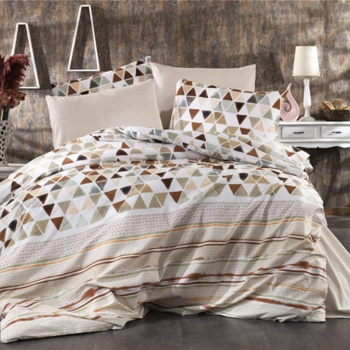 PRINTED SHEETS SET 3 pcs Nautical 345 160X240 Brown Beige Cott/Pol 70/30