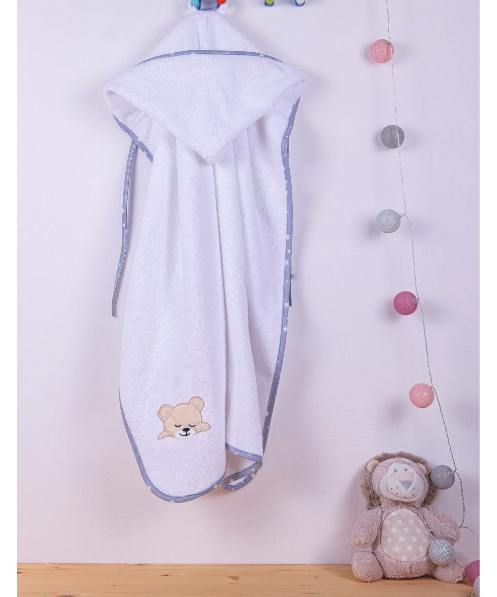 ΚΑΠΑ bebe SLEEPING BEARS CUB 10 75X85 ΛΕΥΚΟ/ΓΚΡΙ Cotton 100%