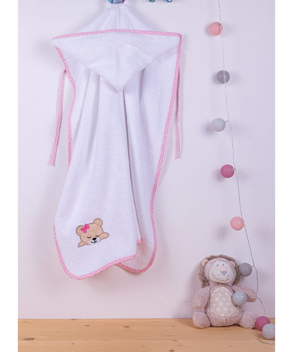 ΚΑΠΑ bebe SLEEPING BEARS CUB 12 75X85 ΛΕΥΚΟ/ΡΟΖ Cotton 100%