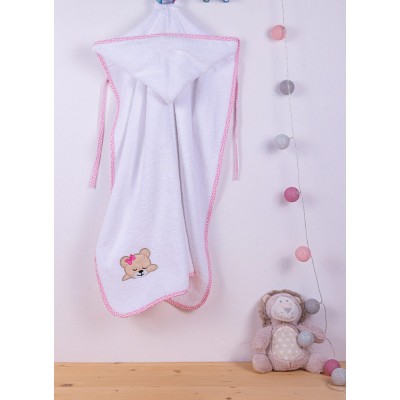 ΚΑΠΑ bebe SLEEPING BEARS CUB 12 75X85 ΛΕΥΚΟ/ΡΟΖ Cotton 100% 