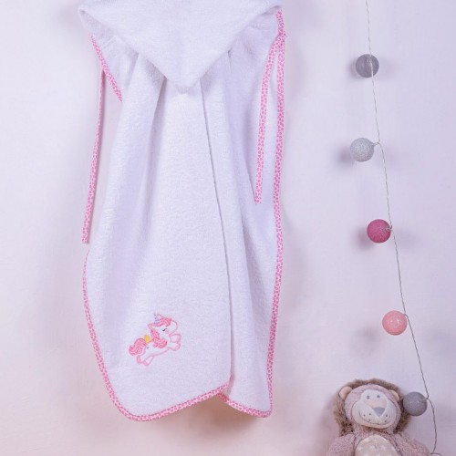 bebe UNICORN CAP 42 75X85 WHITE/PINK Cotton 100% 