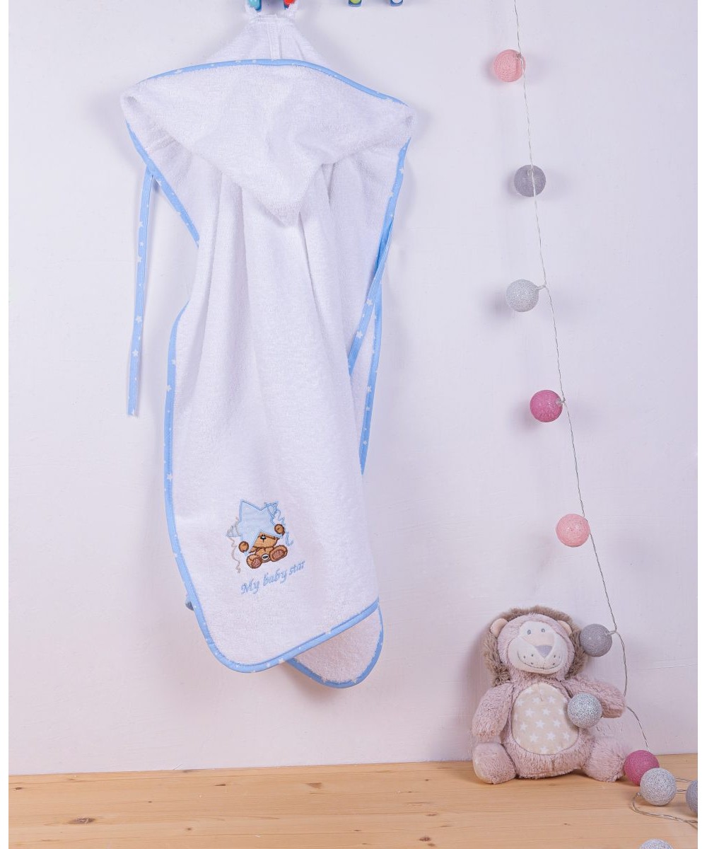 ΚΑΠΑ bebe ΑΣΤΕΡΙ 127 75X85 ΛΕΥΚΟ/ΣΙΕΛ Cotton 100%