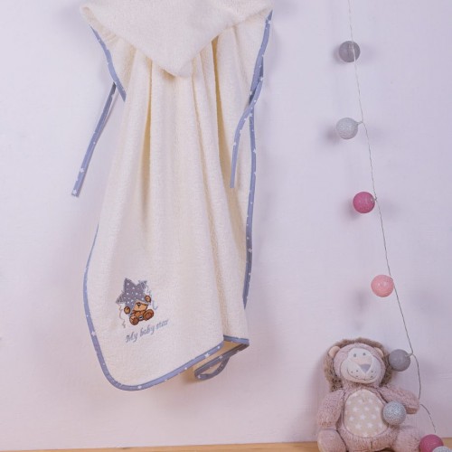 ΚΑΠΑ bebe ΑΣΤΕΡΙ 129 75X85 ΕΚΡΟΥ/ΓΚΡΙ Cotton 100% 