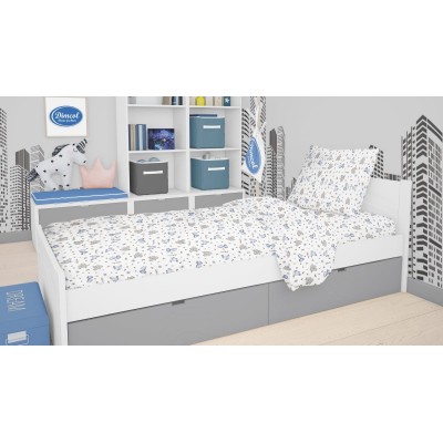 ΣΕΝΤΟΝΙΑ ΕΜΠΡΙΜΕ ΣΕΤ 2 τεμ kids Elephant 174 160Χ240 Blue Cotton 100% 