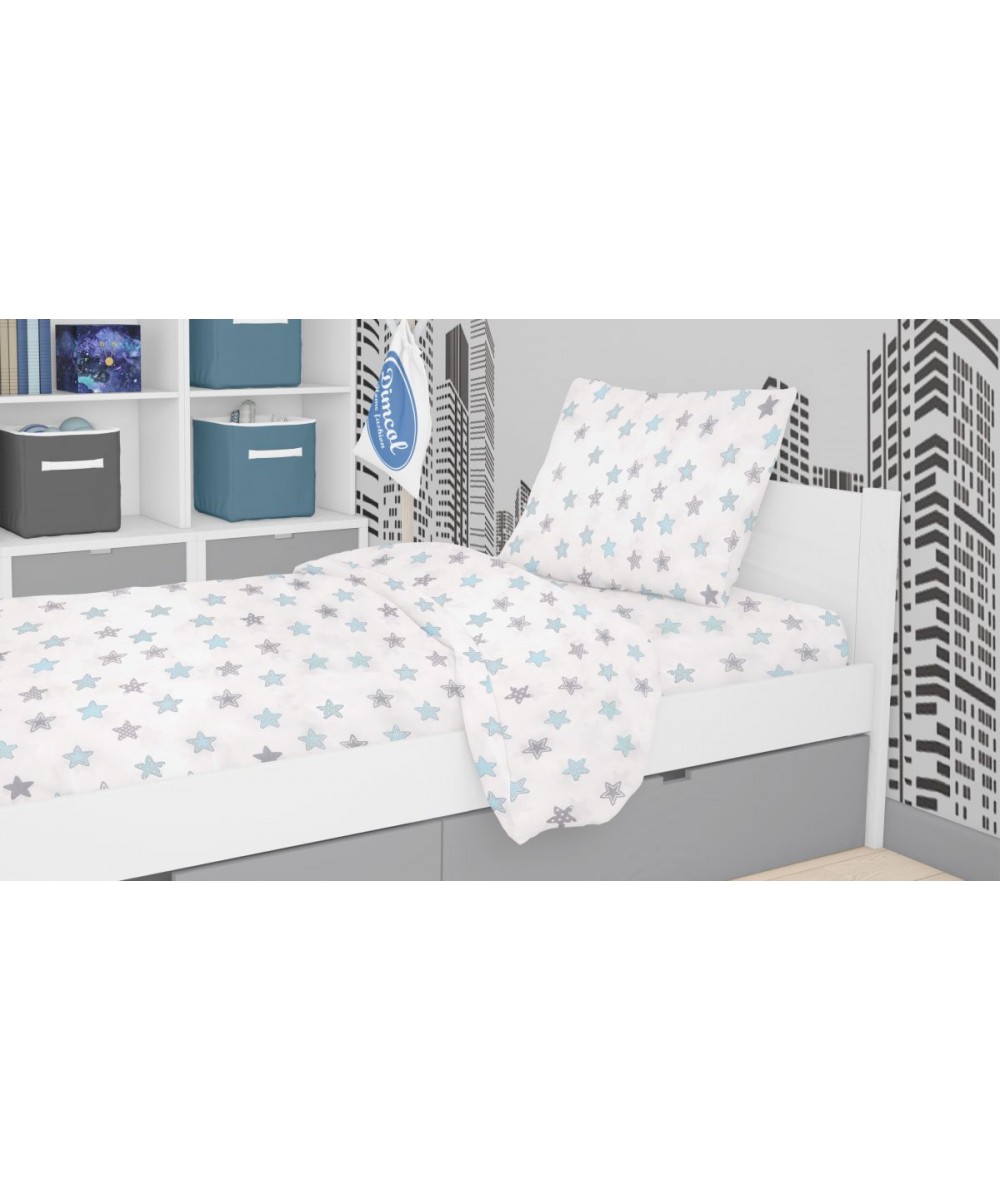 ΣΕΝΤΟΝΙΑ ΕΜΠΡΙΜΕ ΣΕΤ 2 τεμ kids Star 104 160Χ240 Sky blue Cotton 100% 