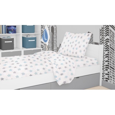 ΣΕΝΤΟΝΙΑ ΕΜΠΡΙΜΕ ΣΕΤ 2 τεμ kids Star 104 160Χ240 Sky blue Cotton 100% 