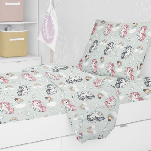 ΣΕΝΤΟΝΙΑ ΕΜΠΡΙΜΕ ΣΕΤ 2 τεμ kids UNICORN 106 160Χ240 Green Cotton 100% 