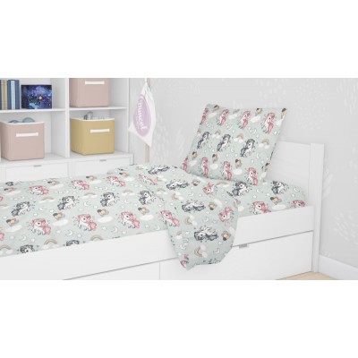 ΣΕΝΤΟΝΙΑ ΕΜΠΡΙΜΕ ΣΕΤ 3 τεμ kids UNICORN 106 160Χ240 Green Cotton 100% 