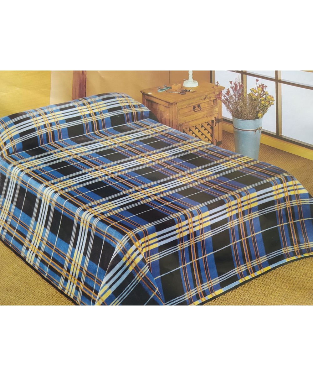 SPANISH BLANKET PADUANA 220X240 Blue Acrylic 85% / Poly 15%