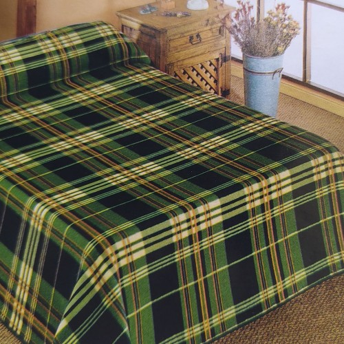 SPANISH BLANKET PADUANA 220X240 Green Acrylic 85% / Poly 15% 