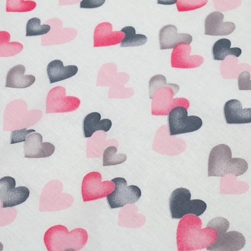 ΠΑΝΑ ΧΑΣΕΣ bebe Hearts 12 80X80 Grey-Pink Cotton 100% 