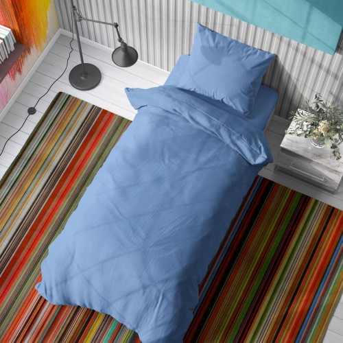 DUVET COVER Solid 498 160X240 Sky blue Cotton 100% 