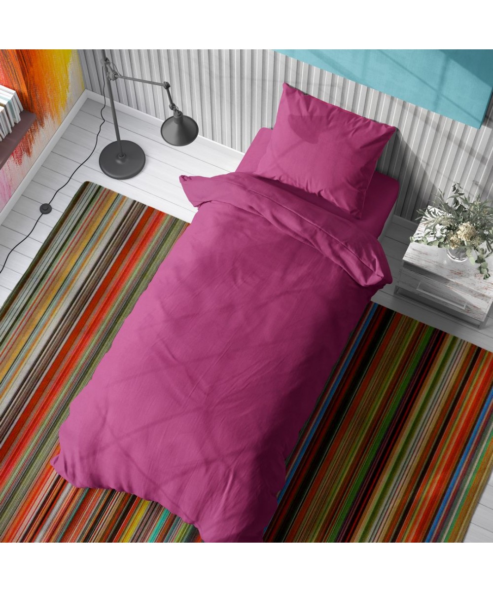 DUVET COVER Solid 499 160X240 Fuchsia Cotton 100%