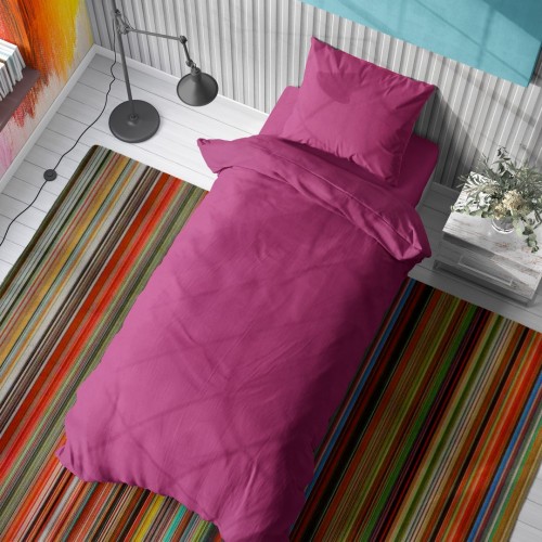 DUVET COVER Solid 499 160X240 Fuchsia Cotton 100% 