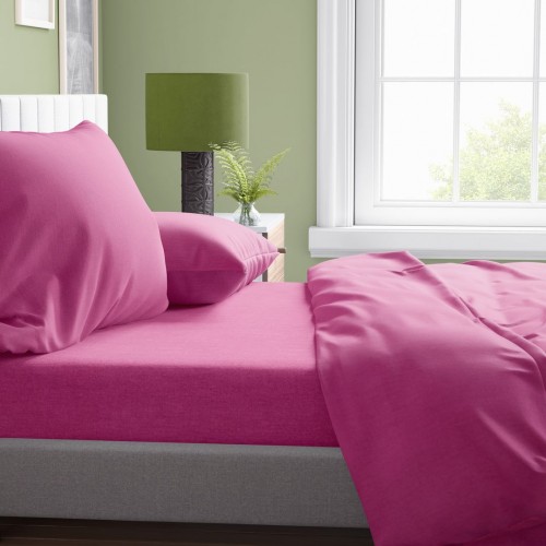 DUVET COVER Solid 499 220X240 Fuchsia Cotton 100% 