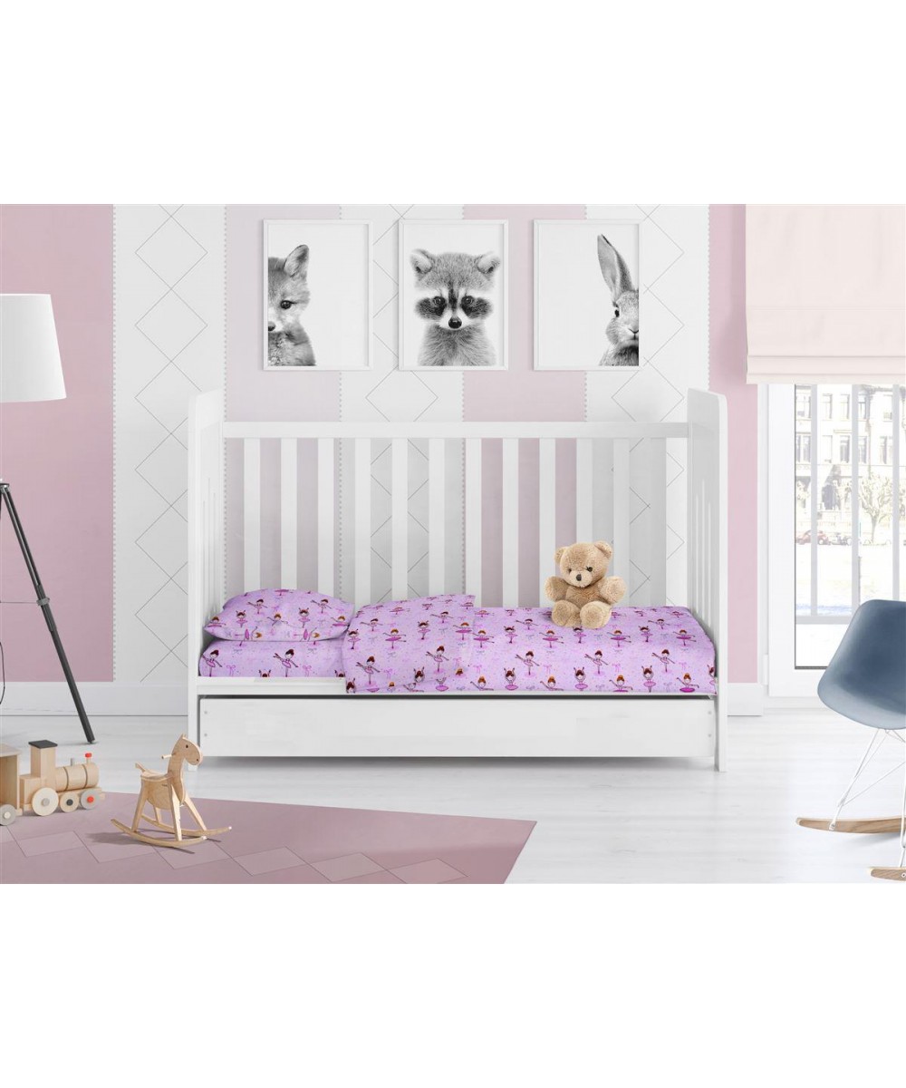 ΠΑΠΛΩΜΑ ΕΜΠΡΙΜΕ bebe Μπαλαρίνα 167 120X160 Lila Flannel Cotton 100% 