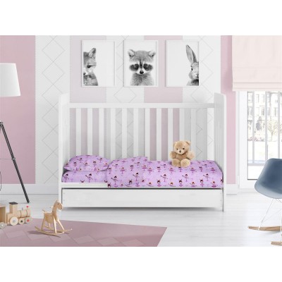 ΠΑΠΛΩΜΑ ΕΜΠΡΙΜΕ bebe Μπαλαρίνα 167 120X160 Lila Flannel Cotton 100% 