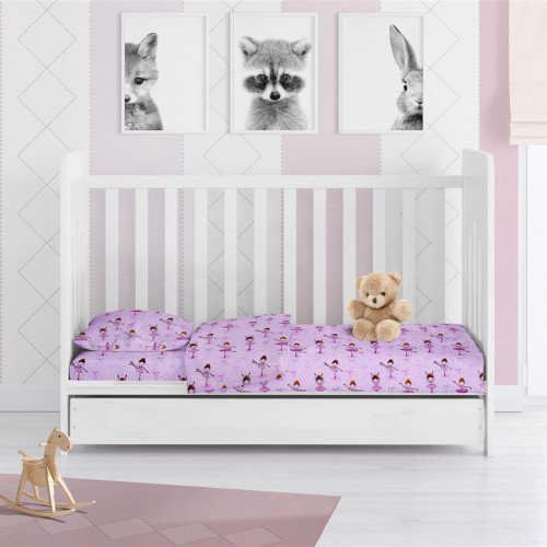 ΠΑΠΛΩΜΑ ΕΜΠΡΙΜΕ bebe Μπαλαρίνα 167 120X160 Lila Flannel Cotton 100% 