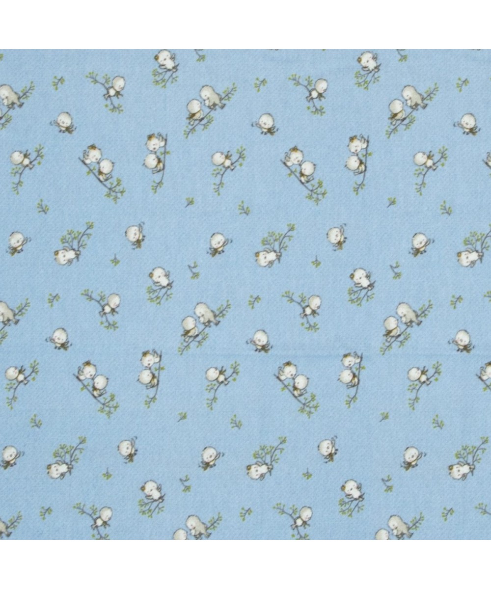 ΠΑΝΑ ΦΑΝΕΛΑ bebe Birds 14 80Χ80 Sky blue Flannel cotton 100%