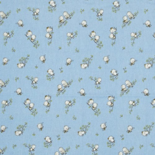 ΠΑΝΑ ΦΑΝΕΛΑ bebe Birds 14 80Χ80 Sky blue Flannel cotton 100% 