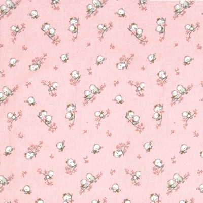 FLANNEL DIAPER bebe Birds 15 80X80 Pink Flannel cotton 100% 