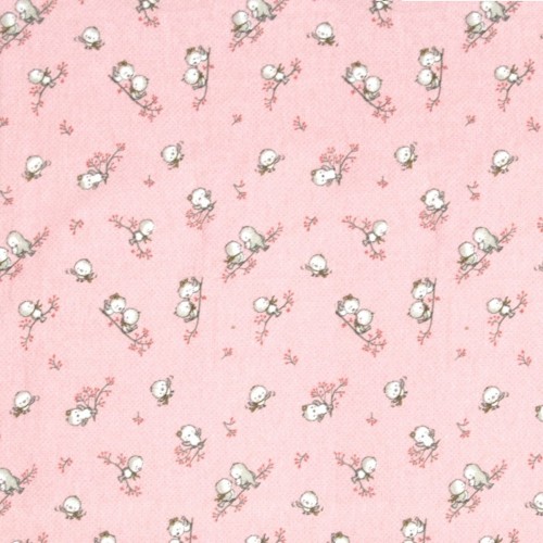 FLANNEL DIAPER bebe Birds 15 80X80 Pink Flannel cotton 100% 