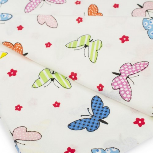 ΠΑΝΑ ΦΑΝΕΛΑ bebe Butterfly 49 80Χ80 Rotary Print Flannel cotton 100% 