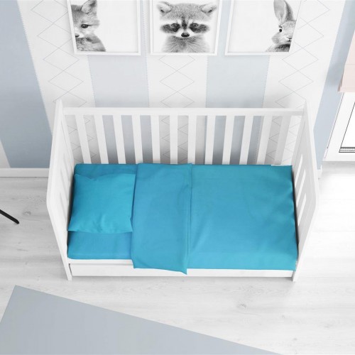 DUVET CASE bebe Solid 493 120X160 Turquoise Cotton 100% 