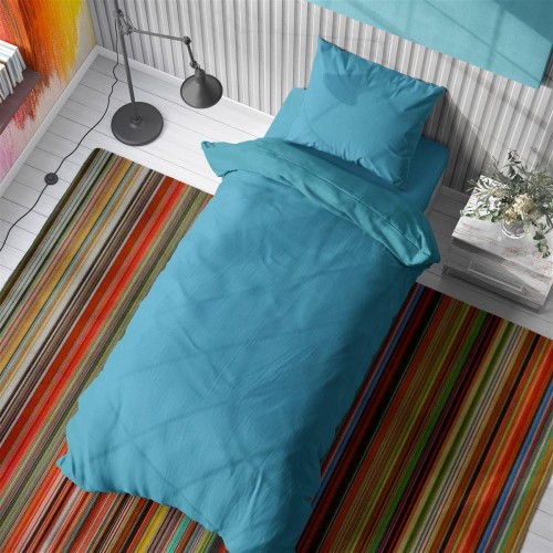 DUVET COVER Solid 493 160X240 Turquoise Cotton 100% 