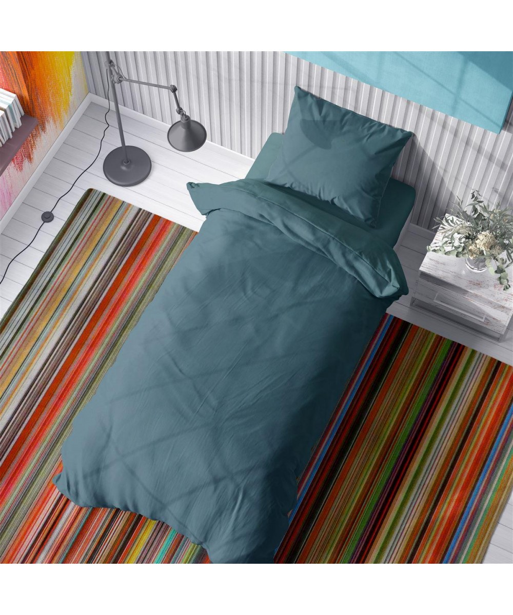 DUVET COVER Solid 494 160X240 Petrol Cotton 100%