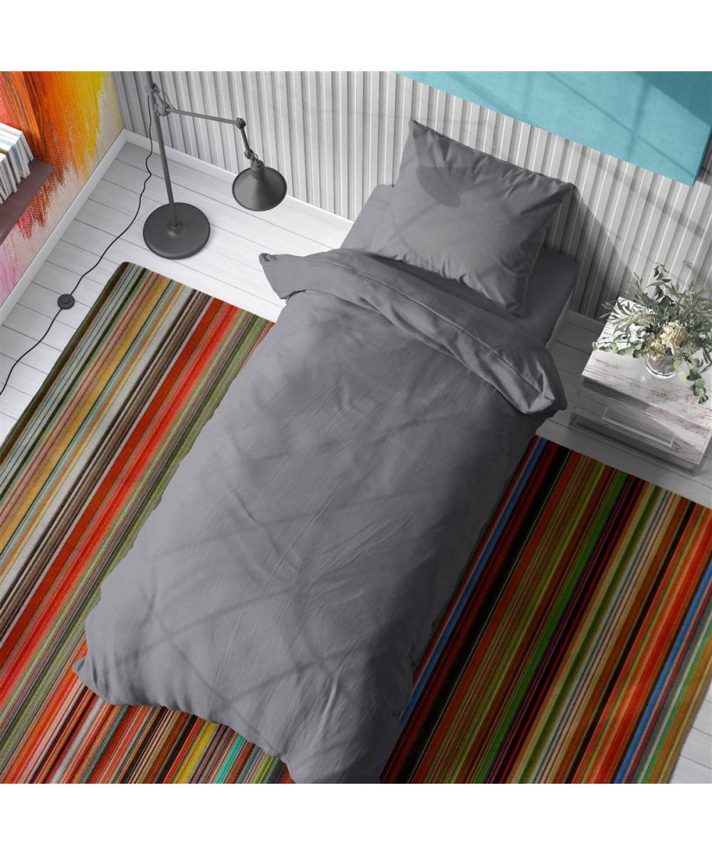 DUVET COVER Solid 495 160X240 Dark gray Cotton 100%