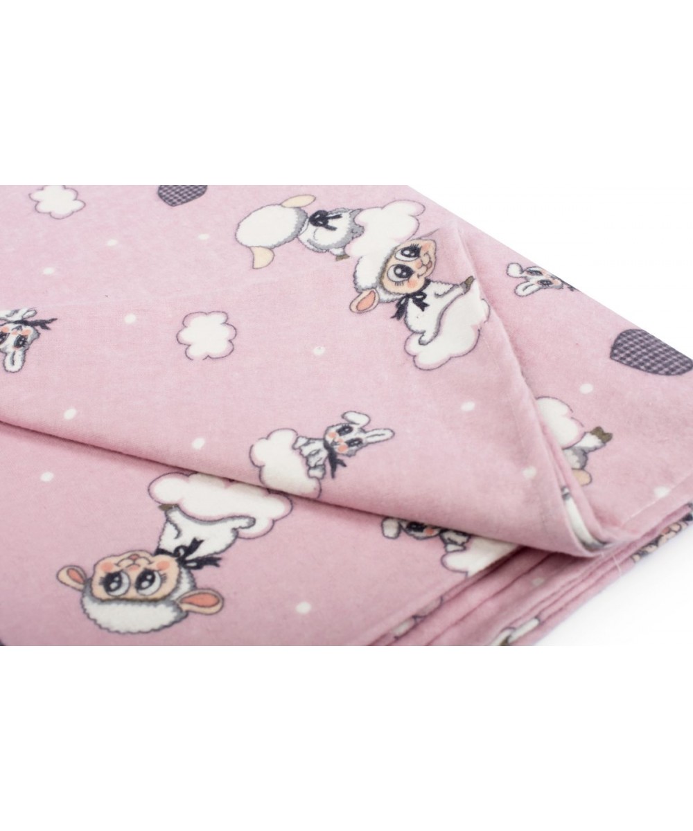 FLANNEL DIAPER bebe Lamb 05 80X80 Pink Flannel cotton 100%